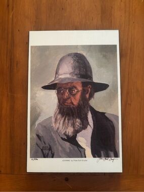Vintage Mounted Peter Etril Snyder Print Wall Art in Brown, Gray, Black
